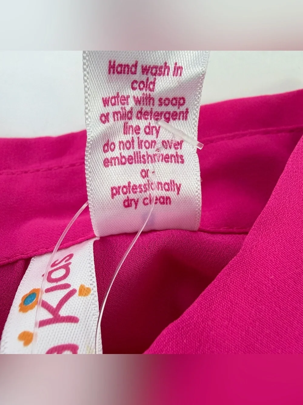 Japna Kids Hot Pink Rhinestone Sheer High Low Tunic Blouse Size 8 NWT